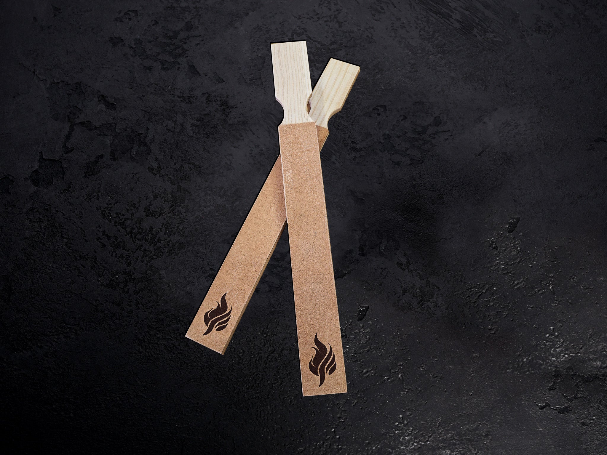 Coramella per affilatura con supporto in legno